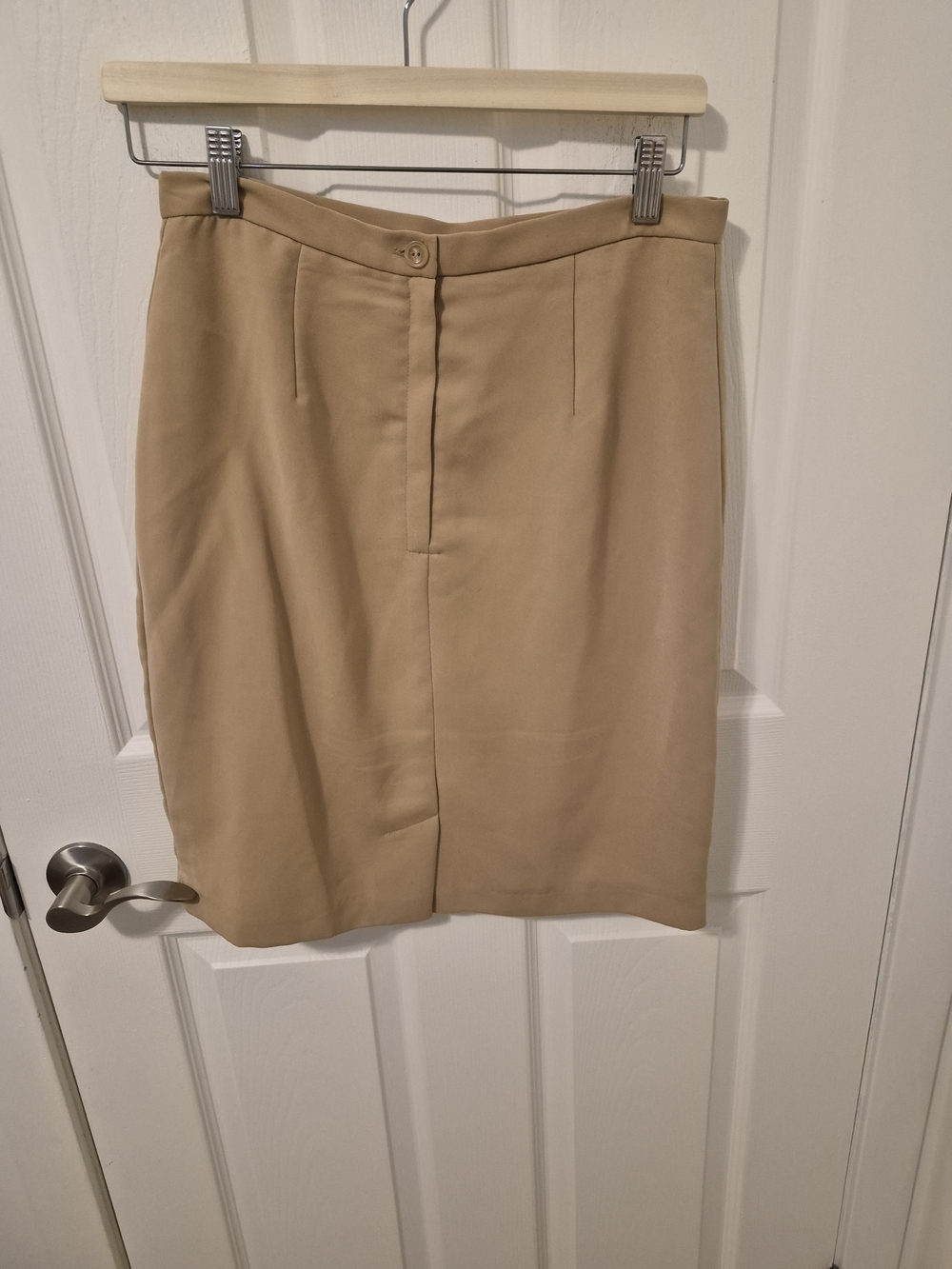 Women's Beige Tailored Pencil Skirt